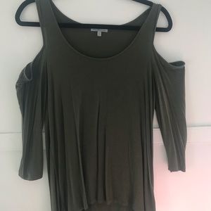 Green Shoulder Cut Top